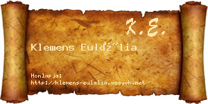 Klemens Eulália névjegykártya
